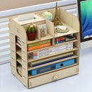 7 layers Desktop Wooden Storage Holder Box Multifunctional Wooden Organizer Makeup Tidy
