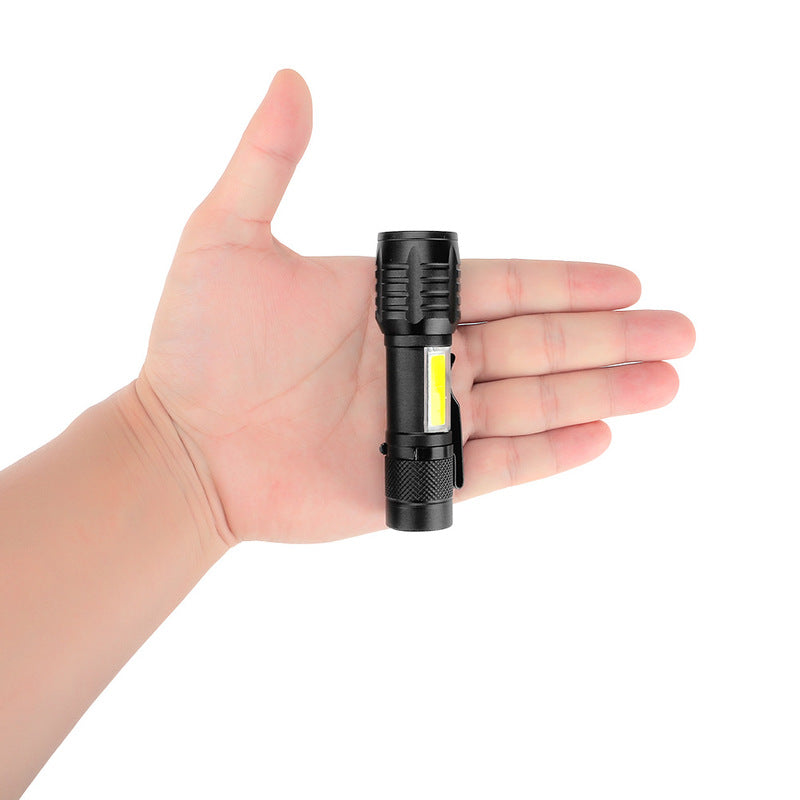 XANES XPE +COB Zoomable Flashlight 3 Modes Waterproof  EDC Tactical Torch Light Work Lamp