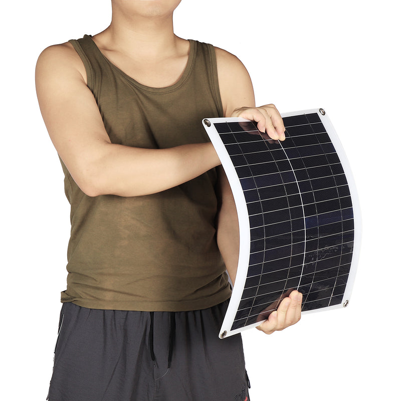 20W 18V Mono Solar Panel Dual 12V/5V DC USB Monocrystaline Flexible Solar Charger IP65 Battery Charger For Car RV Boat
