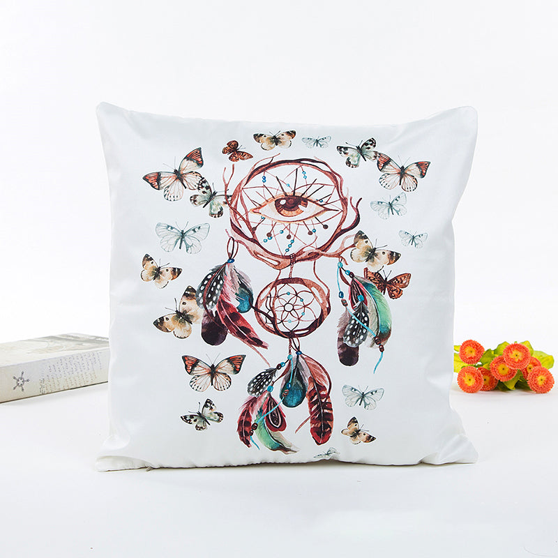 Satin Simulation Silk Dream Catcher Pillow Case Sofa Home Decor Cushion Cover