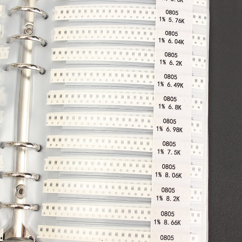 5525PCS 221 Values 0805 Chip Resistors SMD 1% 0-20M Assortment Kit Sample Book