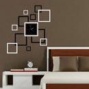 Honana DX-X4 Creative 3D Acrylic Mirror Wall Sticker Quartz Clocks Square Watch Large Home Decor