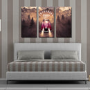 Miico Hand Painted Three Combination Decorative Paintings Jungle Adventure Wall Art For Home Decoration