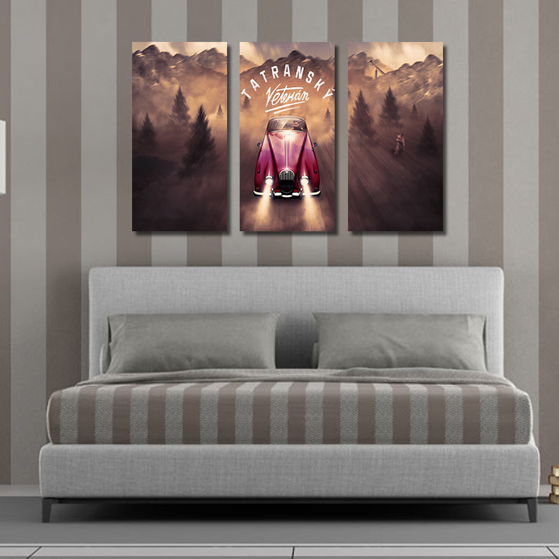 Miico Hand Painted Three Combination Decorative Paintings Jungle Adventure Wall Art For Home Decoration