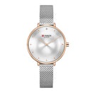 CURREN 9029 Casual Style Women Wrist Watch Mesh Stainless Steel Quartz Watches