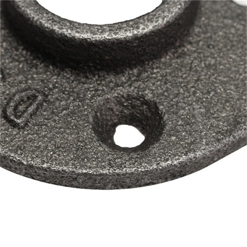 10Pcs Reinforced Black Flange Iron Pipe Wall Mount Floor Fitting Plumbing Threaded  Iron Casting Flange