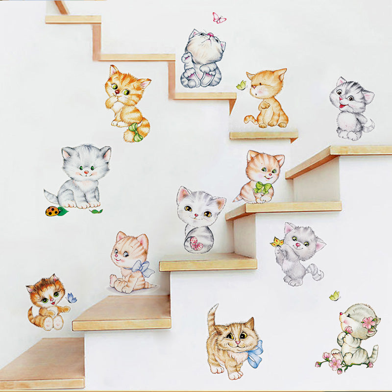 Miico FX1020L Cute Cartoon Cat Stickers Decorative Sticker Wall Stickers Toilet Stickers