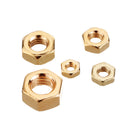 50Pcs M2 M2.5 M3 M4 M5 Gold Plated Carbon Steel Screw Nut
