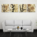 Miico Hand Painted Four Combination Decorative Paintings Botanic Grass And Flower Wall Art For Home Decoration