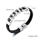 Leather Rope Woven Leather Stainless Steel Locomotive Chain Bracelet