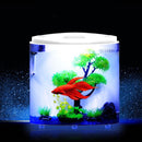 5L USB LED Small Fish Tank 180 Open Acrylic Half Moon Mini Aquarium Decor