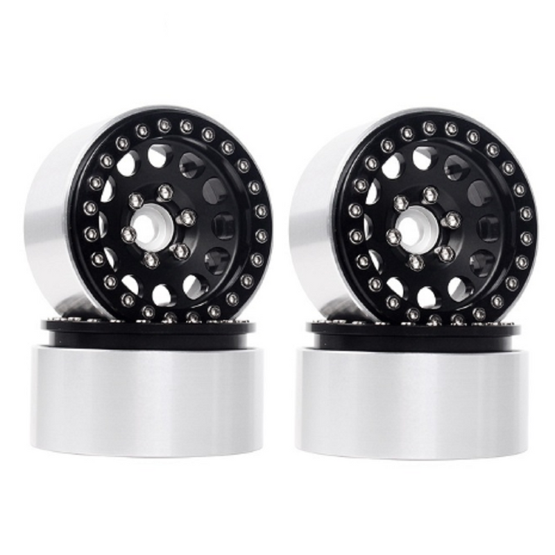 4Pcs Aluminum Alloy 1.9 Beadlock Wheels Rims for 1/10 RC Crawler Axial