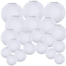 20PCS 4"-12" White Paper Lanterns Round Chinese Hanging Ball Lamp Cover for Birthday Wedding