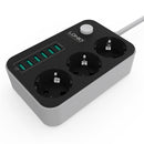 Power Strip Outlet Surge Protector with 3 AC Outlets and 6 USB Charging Ports EU Standard