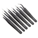 DANIU 6Pcs Safe Anti-static Tweezers Maintenance Repair Nippers Forceps Tools Kit ESD10-15