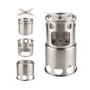 Camping Stove Set Portable Wood Burning Furnace Picnic Pot Portable Stainless Steel Cookware