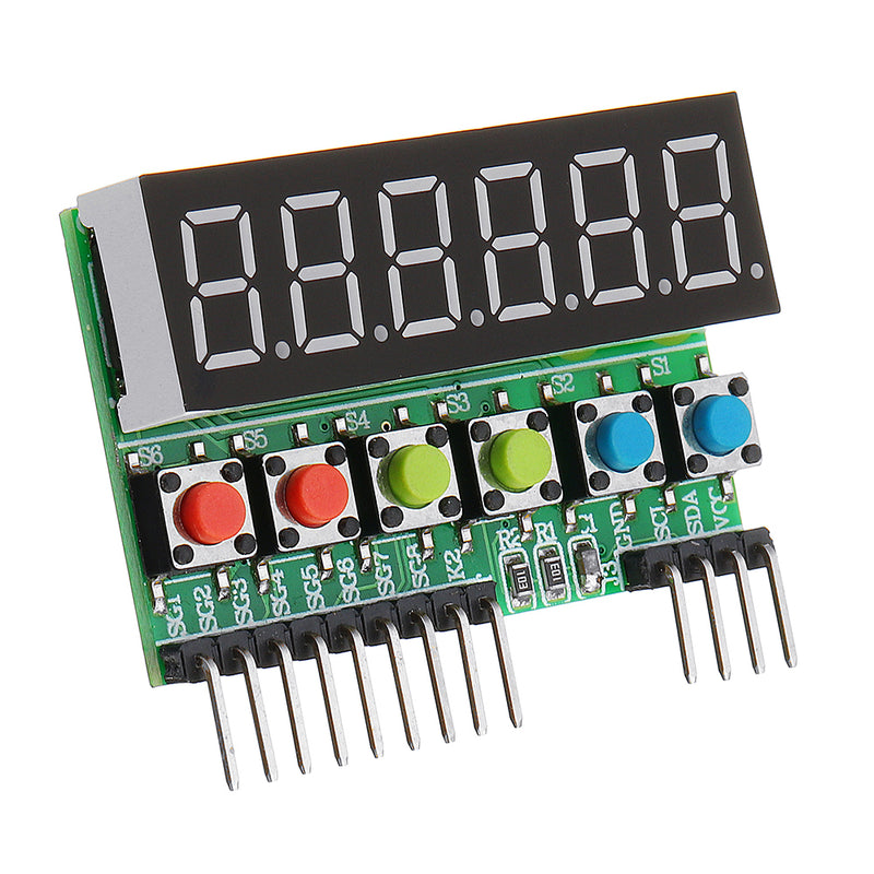 TM1637 6-Bits Tube LED Display Key Scan Module DC 3.3V To 5V Digital IIC Interface Six In One 0.36 Inches