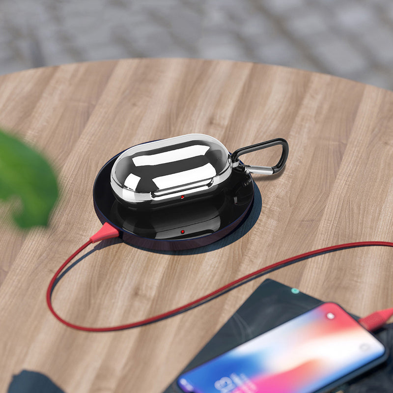 Bakeey Plating Portable Shockproof Silicone Earphone Storage Case with KeyChain for Samsung Galaxy Buds 2019