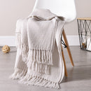 Soft Knitted Throw Blankets Bed Sofa Couch Decorative Fringe Waffle Pattern