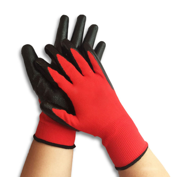 Garden Labour Protection Nylon Glove 1 Pair Nitrile Coated Working Gloves  Anti Skid Wear Resistant
