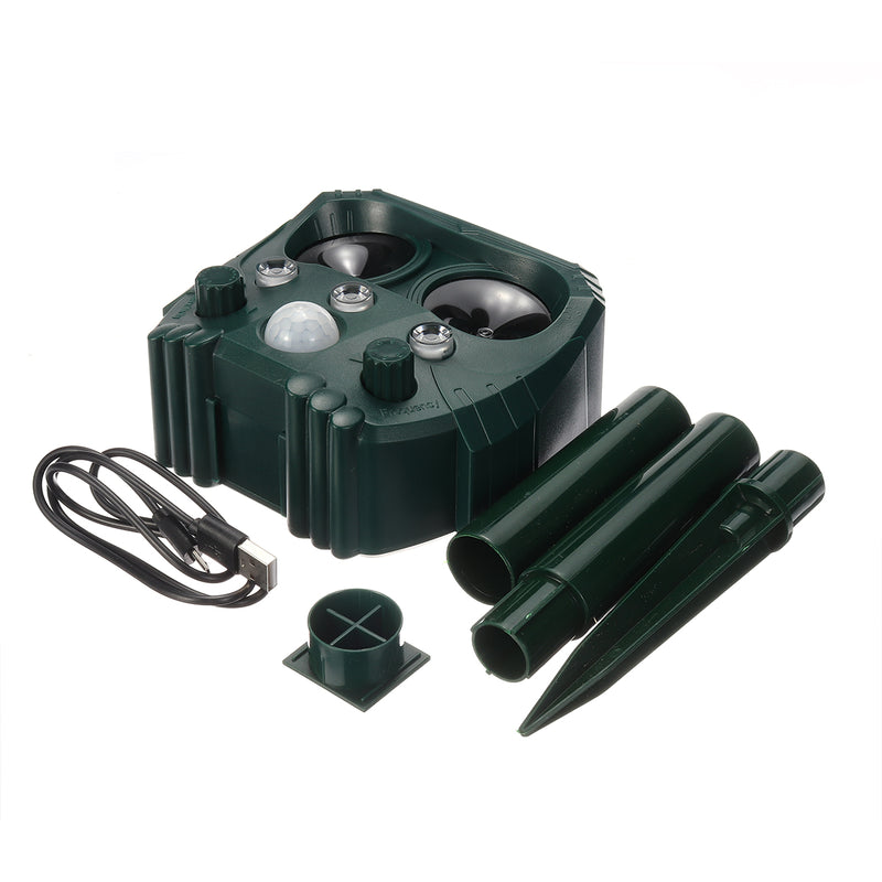 Solar Battery Ultrasonic Pest Animal Repeller LED Cat Dog Rat Animals Repellent