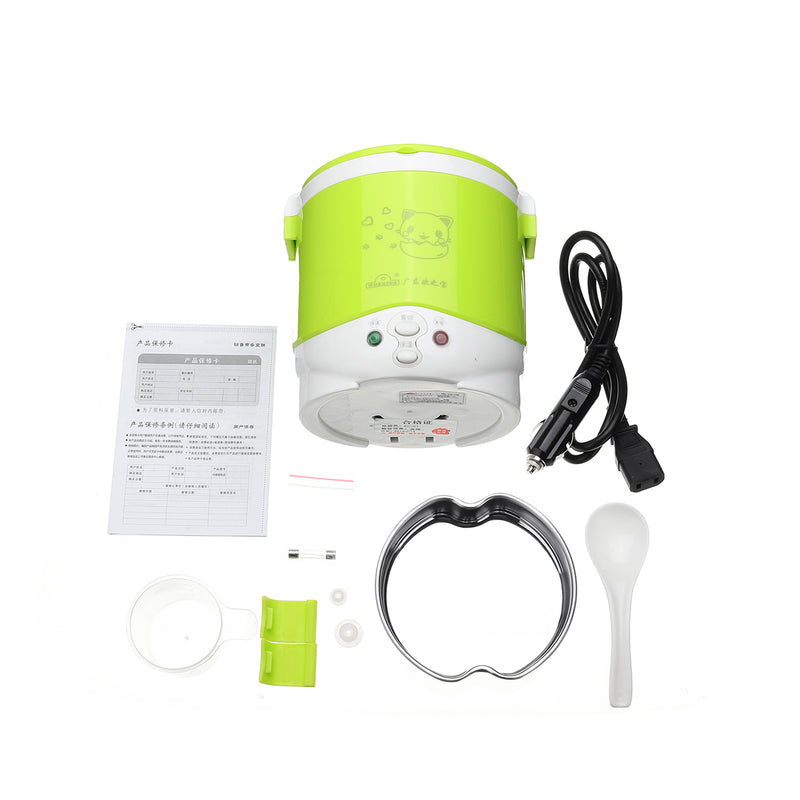 12V 24V 1L  100W Mini Rice Cooker Steamer Electric Food Steamer Lunch Box Portable