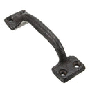 Black Iron Pull Door Handle 98mm Iron Gate Pull Handle with Screws