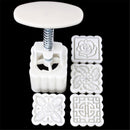 4 Stamps Moon Cake Square Mould 3D DIY Mooncake Mold Mid-autumn Festival Baking Accessories