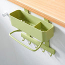 5 Hooks Kitchen Storage Rack Cupboard Hanging Hook Shelf Bathroom Organizer Hanger for Clothes Cabinet Draw Door Space Saver