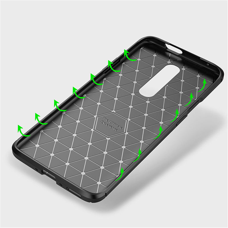 For OnePlus 7 Pro Case Bakeey Luxury Carbon Fiber Shockproof Anti-fingerprint Silicone Protective Case