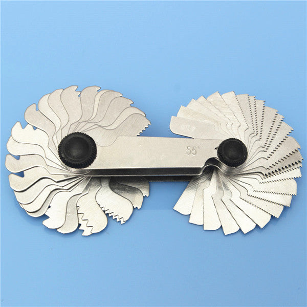 DANIU 4Pcs Screw Thread Pitch Cutting Gauge Tool Set Centre Gage 55&60 Inch&Metric