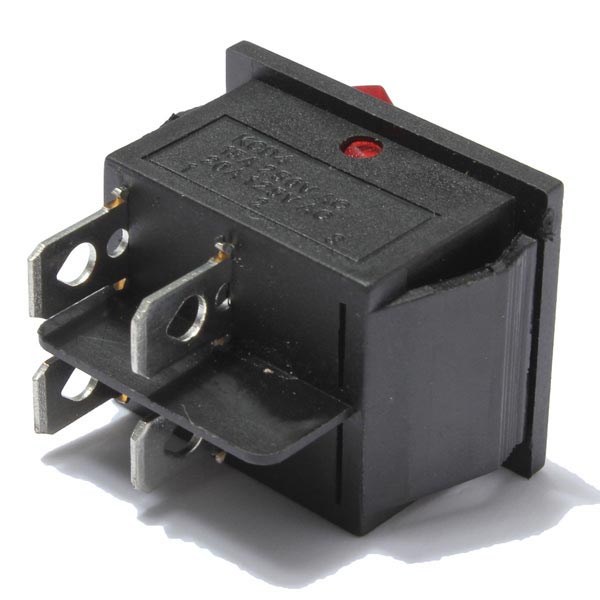 5pcs Red Light 4 Pin DPST ON-OFF Rocker Boat Switch 13A/250V 20A/125V