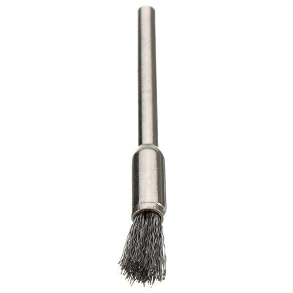 10pcs 3mm Rotary Steel Wire Wheel Brush Cup Tool Shank for Dremel Drill Rust Weld