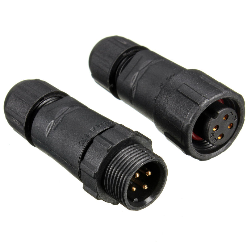 4 Pins Waterproof Electric Plug Cable Wire Connector Socket