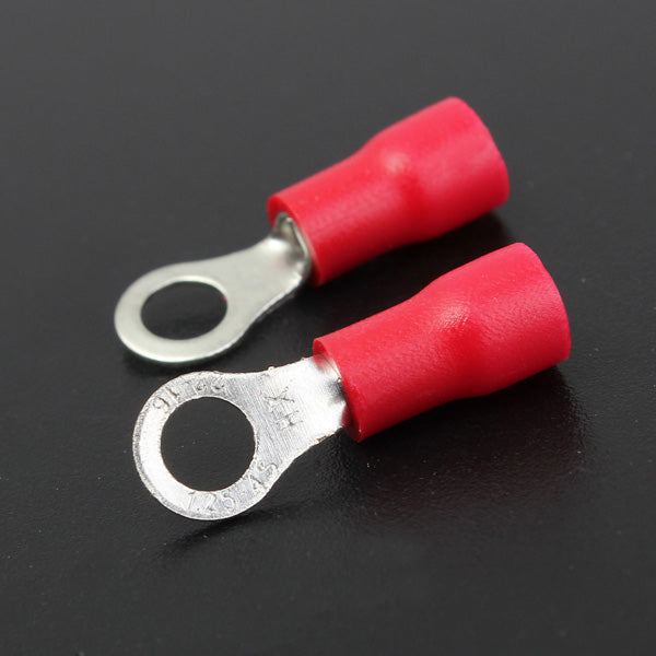 25pcs Red Rubber PVC Terminals Insulated Ring Connector RC 0.5-1.5mm