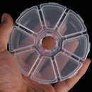 5Pcs 8 Compartments Clear Round Beads Display Storage Plastic Case Box