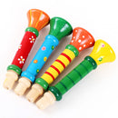 Baby Child Kid Colorful Wooden Trumpet Hooter Horn Educational Musical Instrument Toy