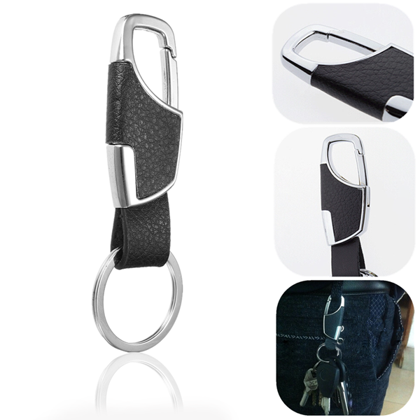 Metal Leather Strap Cars Keyring Keychains Key Chain Ring Key Fob Holder Gift