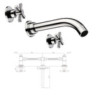 Chrome Brass Modern Wall Mounted 3 Hole Bath Faucet Tap
