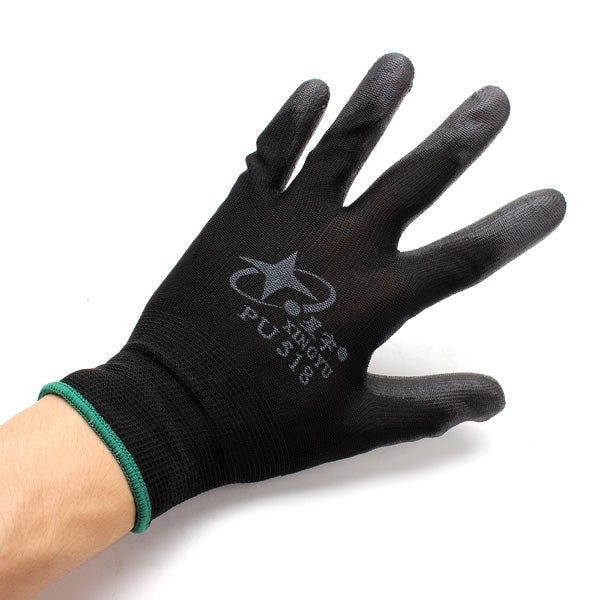 12Pairs XINGYU PU518 13Gauge Nylon Nitrile Anti-static Palm Coated Work Safety Gloves Large Size