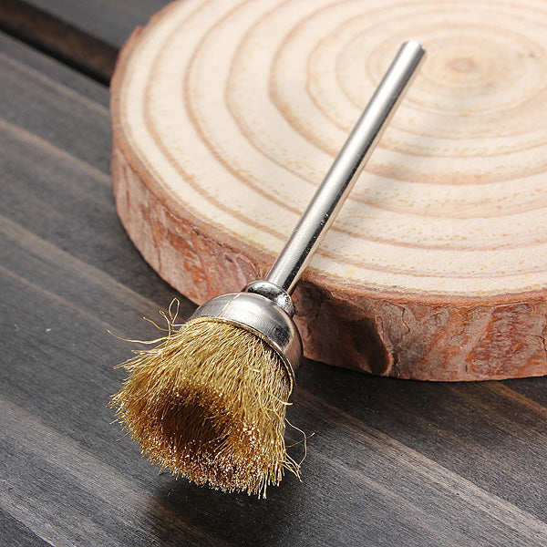3mm Brass Wire Wheel Brushes Shank For Rotary Dremel Drill Tools