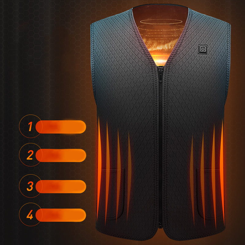 Electric Vest Heated Cloth Jacket USB Thermal Warm Heated Winter Body Warmer Ski
