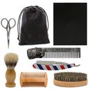 Beard Grooming & Trimming Kit Facial Styling Shaver Comb Brush Scissors Mens Care Tool Set
