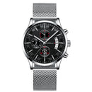 CRRJU 2261 Mesh Steel Strap Men Fashion Dial Simple Style Luminous Display Quartz Watch