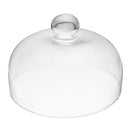 21cm Glass Cake Dessert Dome Cover With Rotating Bamboo Base Kitchen Storage Container
