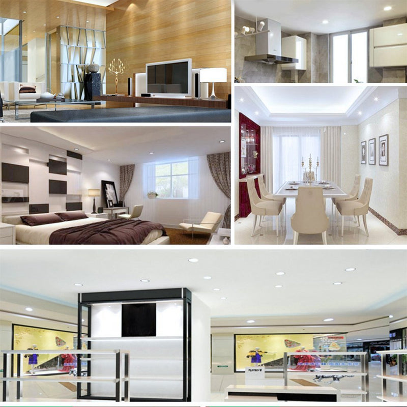 LUSTREON 5W 64 LED 490lm Round Recessed Ceiling Down Light Dimmable Spotlight AC220V-240V