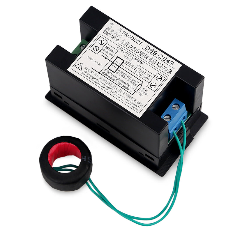 D69-2049 4 in 1 AC Voltmeter Ammeter Power Energy Meter AC 80.0-300.0V/AC 200.0-450.0 V 0.01-100A HD Color Screen 180 Degrees LED