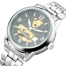 Gucamel GT01 Skeleton Stainless Steel Band Mechanical Men Watch