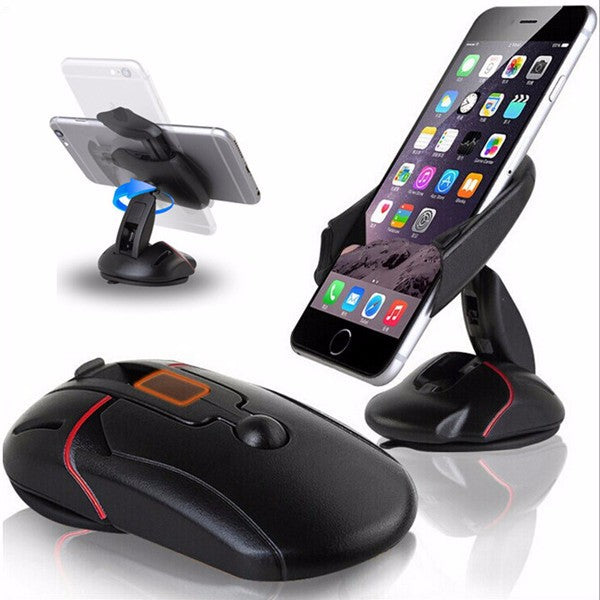 Free Rotation Mouse Shape Sucker Car Dashboard Holder Mount Stand For Less Than 6.5-inch Smartphone