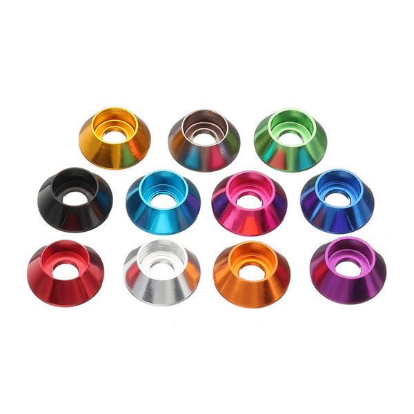 Suleve M3AN13 50Pcs M3 Cup Head Hex Screw Gasket Washer Nuts Aluminum Alloy Multicolor